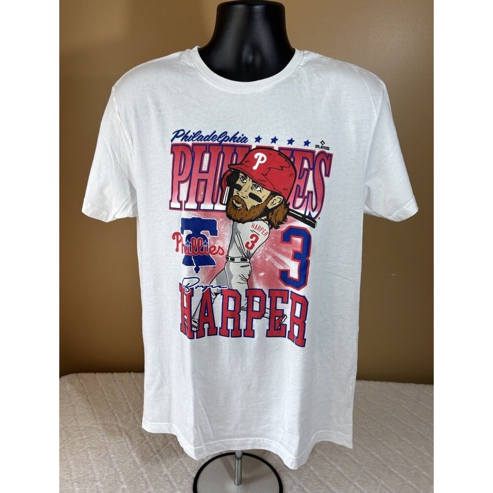 New Era Bryce Harper #3 Philadelphia Phillies Liberty Bell White Tee Men’s Large